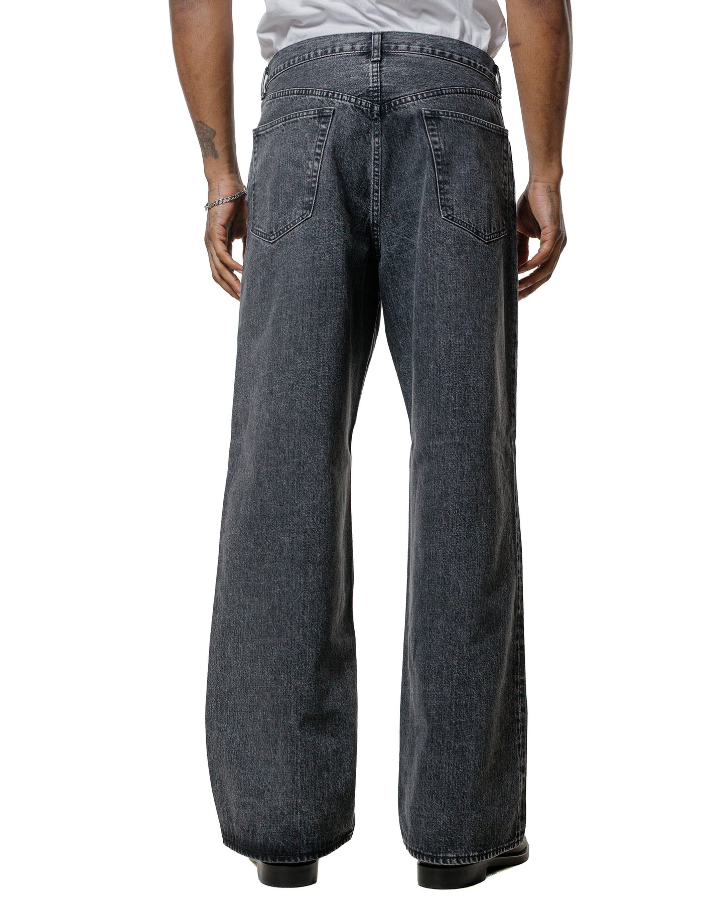 lost & found MARKAWARE marka Wide Leg Jeans Organic Cotton 13.5oz Selvedge Denim Faded Black