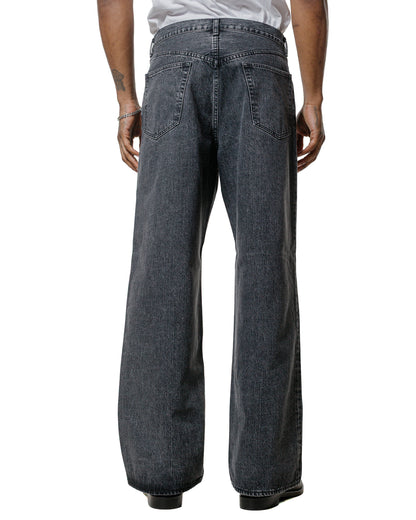 lost & found MARKAWARE marka Wide Leg Jeans Organic Cotton 13.5oz Selvedge Denim Faded Black