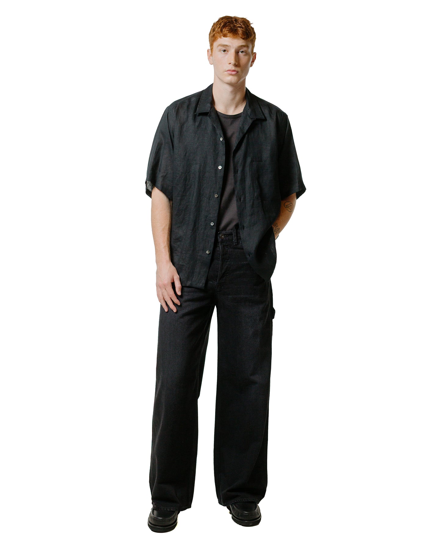 lost & found MARKAWARE marka Wide Painter Pants Organic Cotton 10oz Denim Black