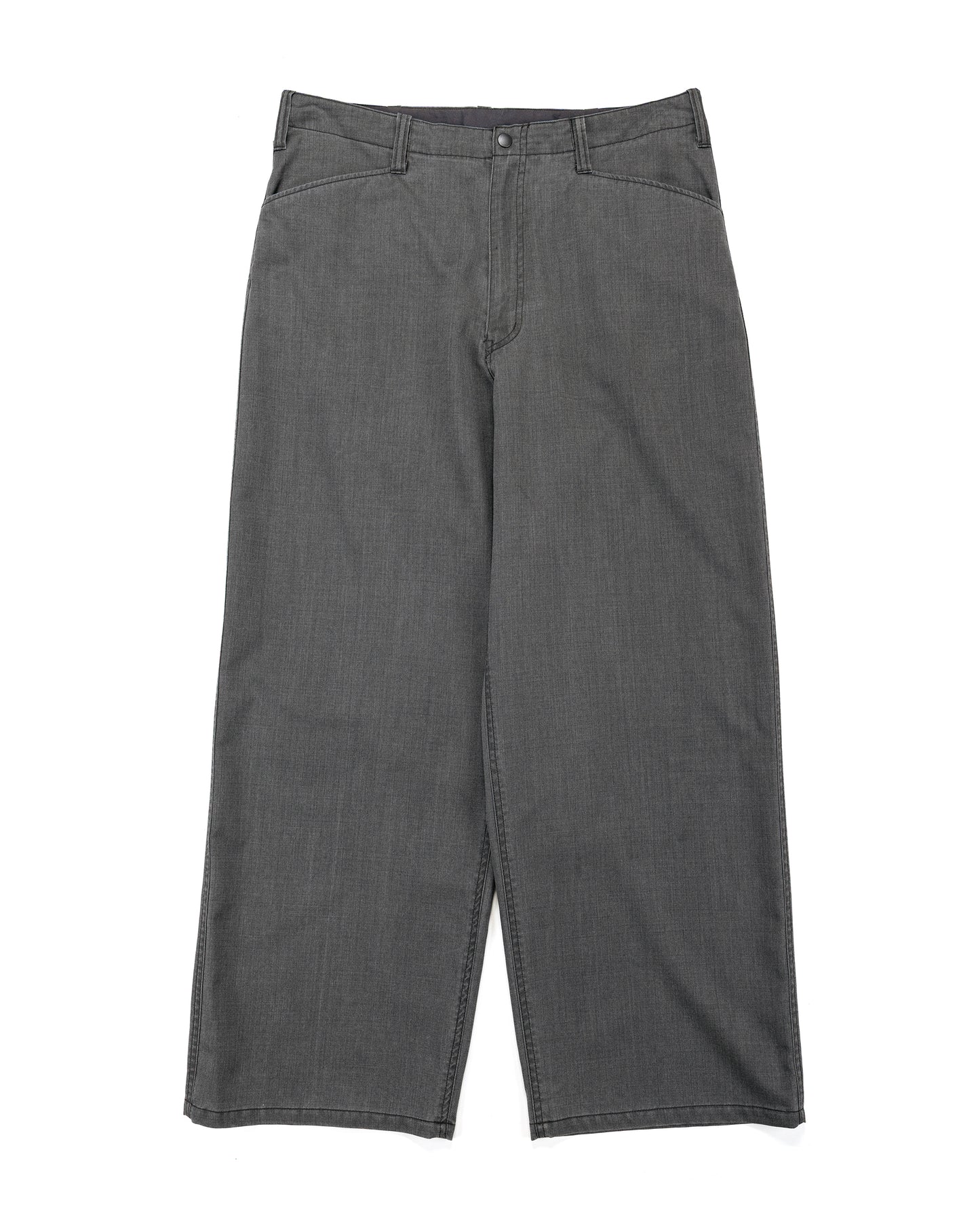 lost & found MARKAWARE marka Work Pants Wool Gabardine Pigment Print Charcoal Gray