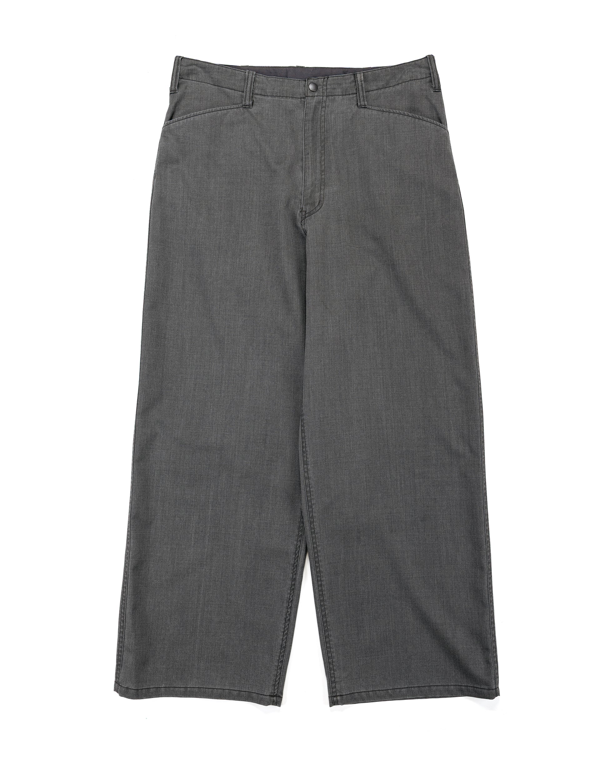 lost & found MARKAWARE marka Work Pants Wool Gabardine Pigment Print Charcoal Gray
