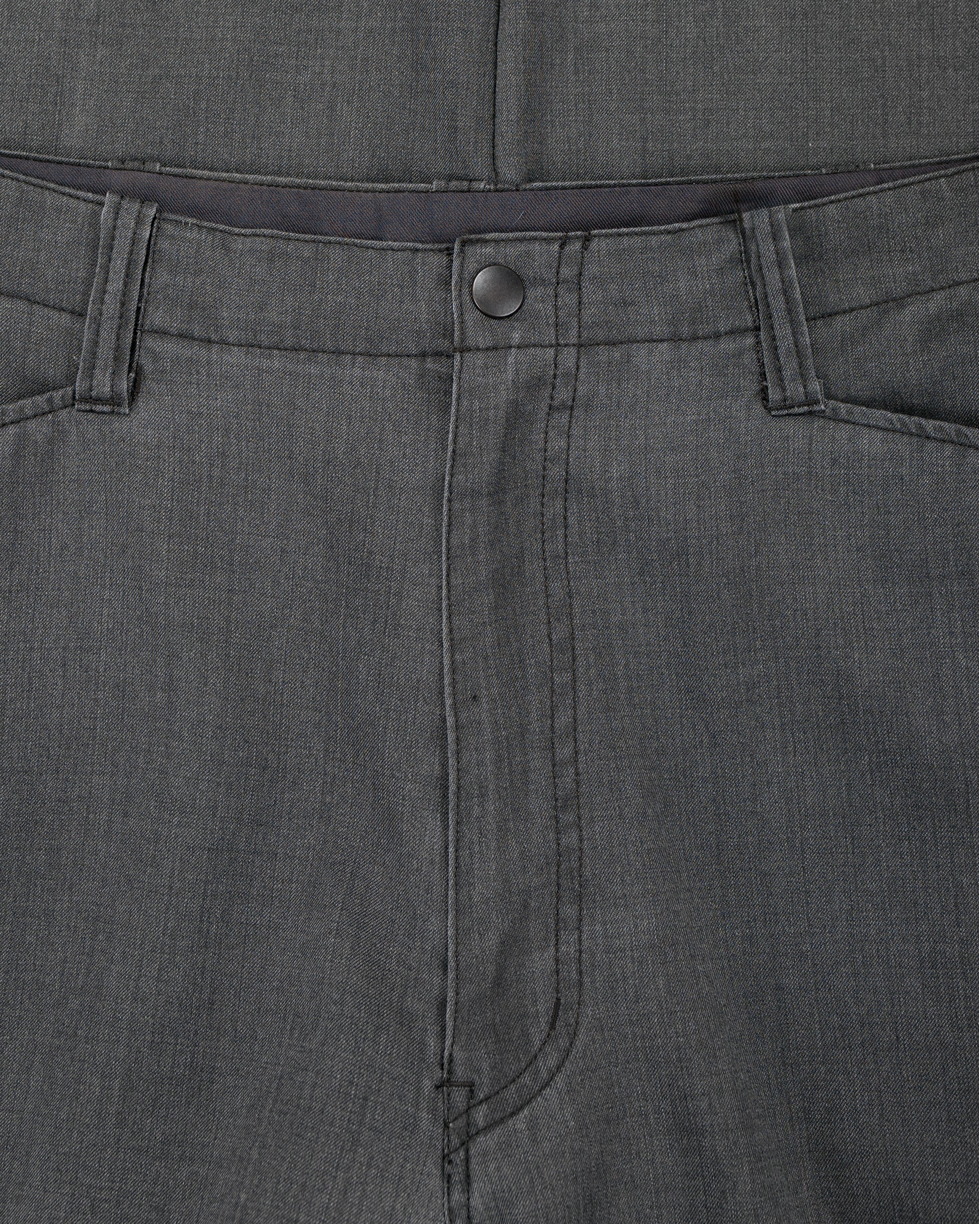 lost & found MARKAWARE marka Work Pants Wool Gabardine Pigment Print Charcoal Gray