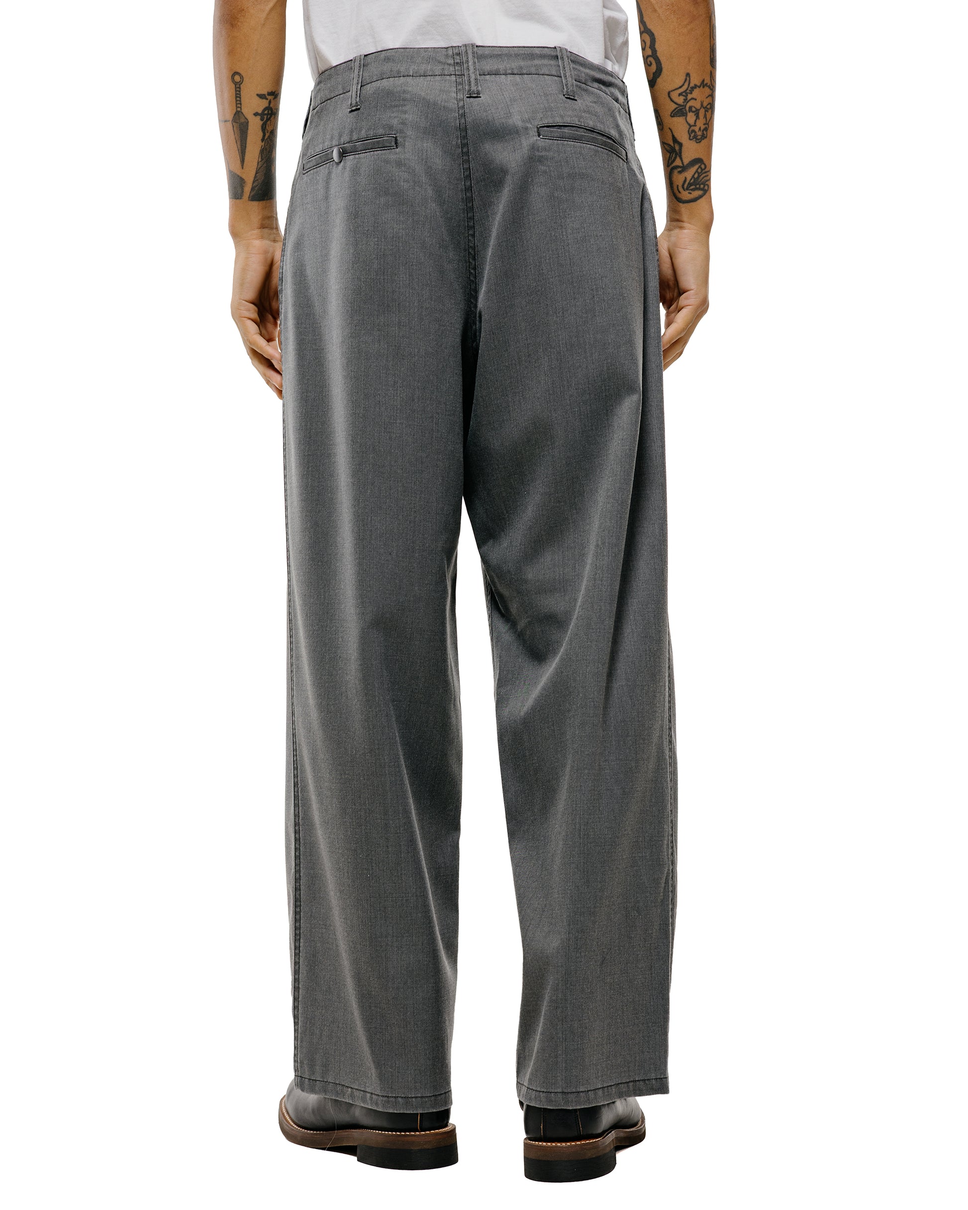lost & found MARKAWARE marka Work Pants Wool Gabardine Pigment Print Charcoal Gray