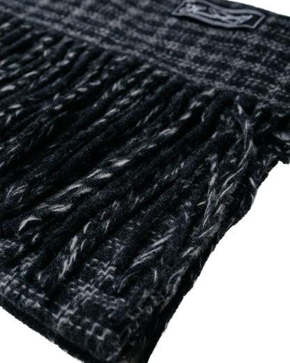 mfpen Facade Fringe Scarf Charcoal Fence Check