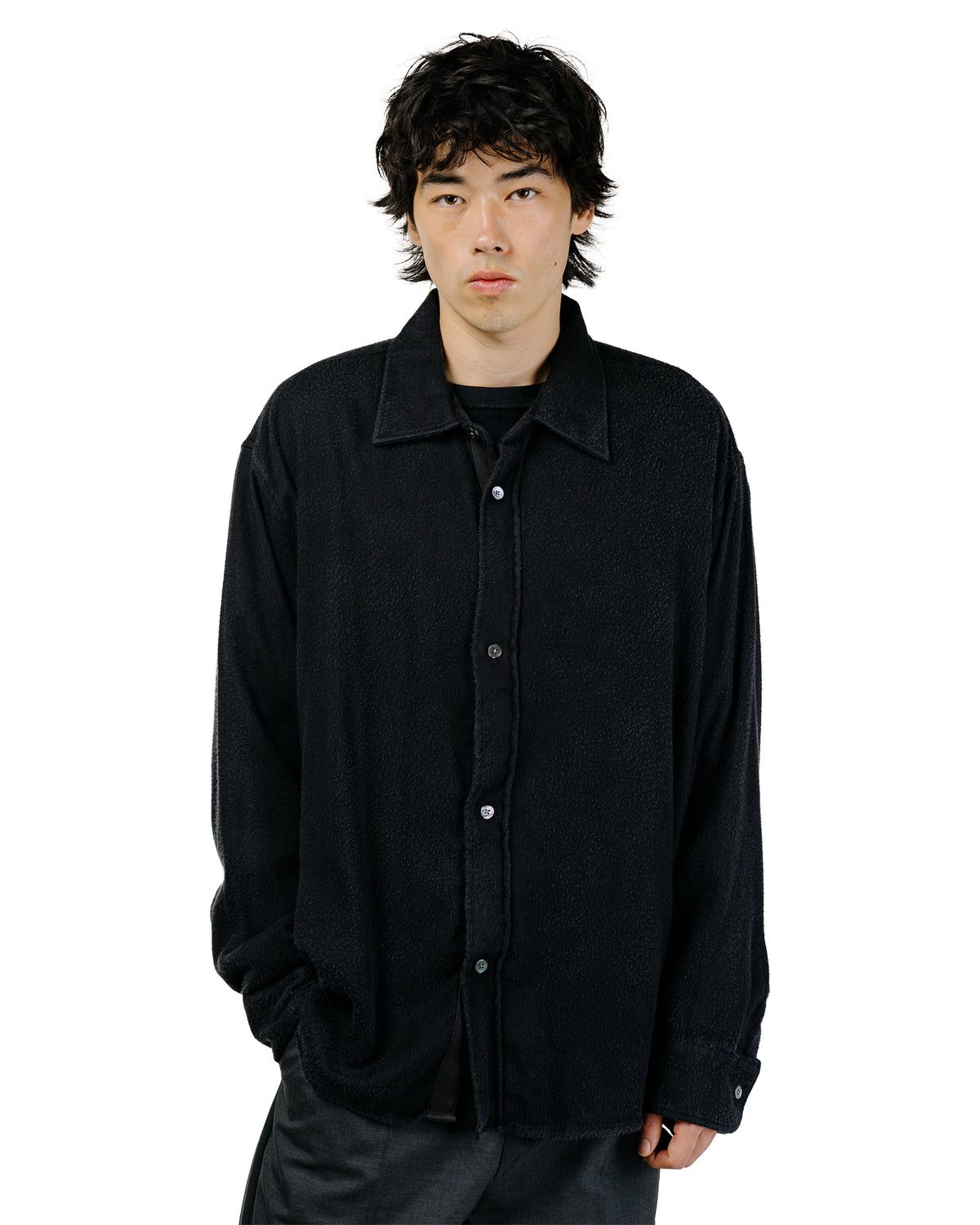 mfpen Gambler Shirt Black Fuzz Tencel