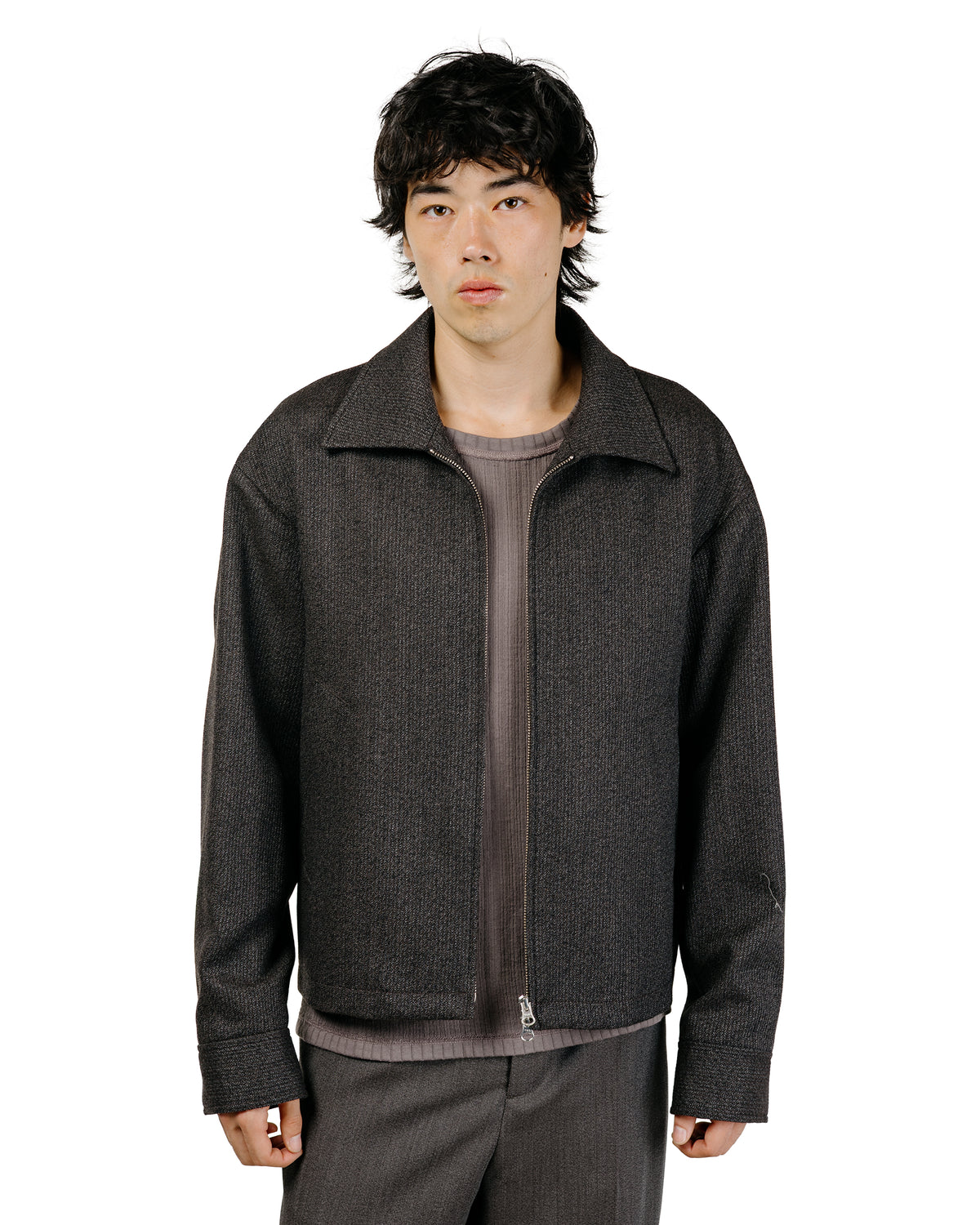 mfpen Mail Jacket Brown Melange Stripe