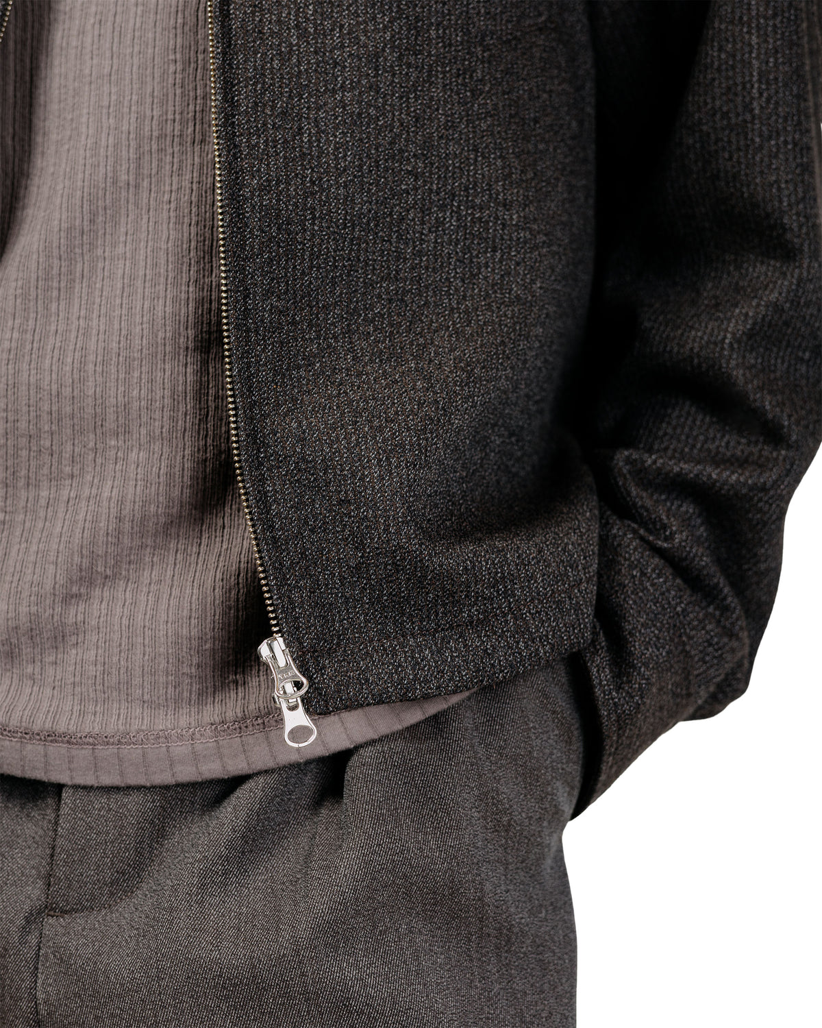 mfpen Mail Jacket Brown Melange Stripe