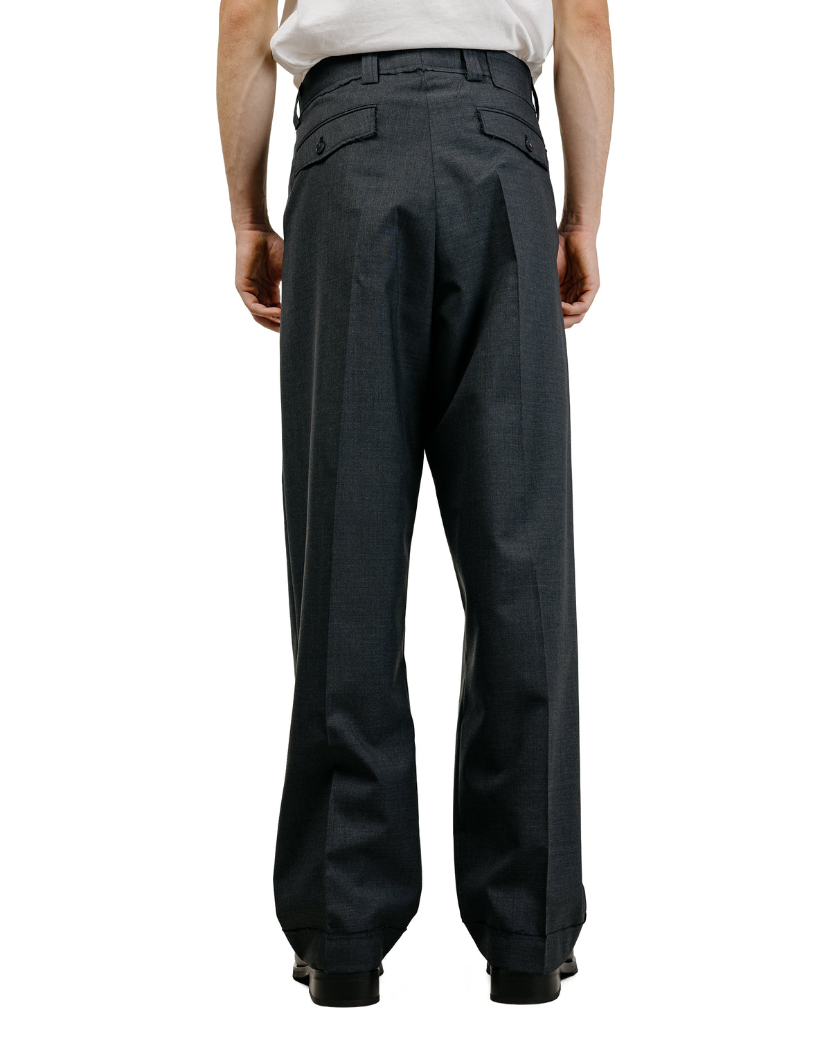 mfpen Patch Trousers Dark Grey Dry Wool