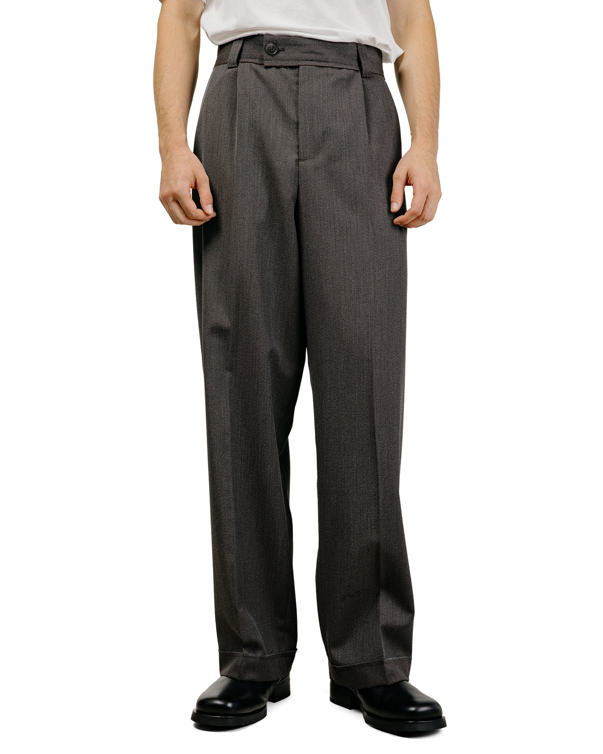 mfpen Patch Trousers Taupe Wool Twill