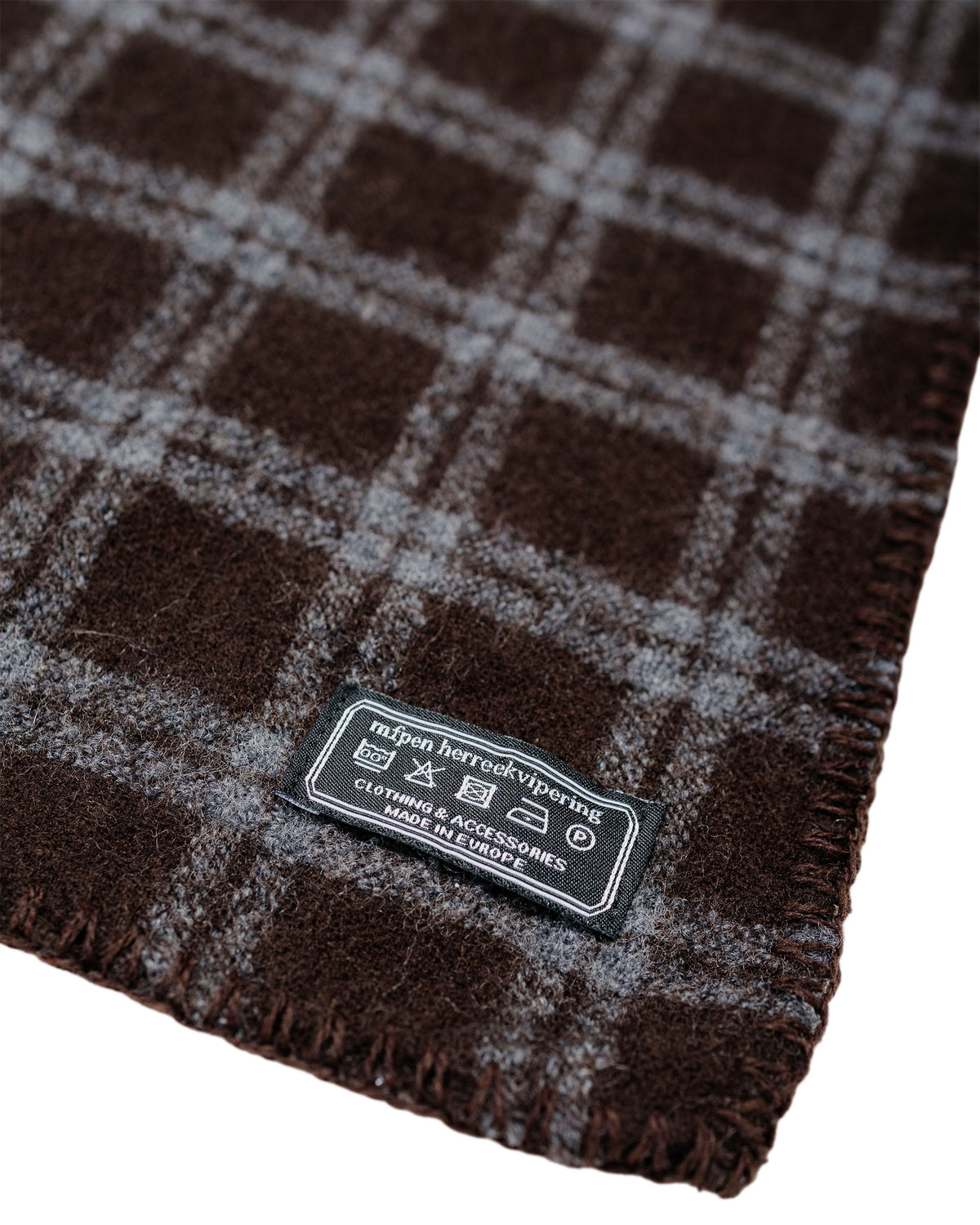 mfpen Triangle Scarf Brown Grey Check