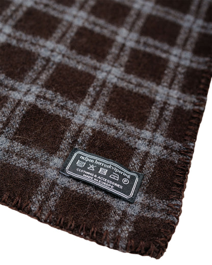mfpen Triangle Scarf Brown Grey Check