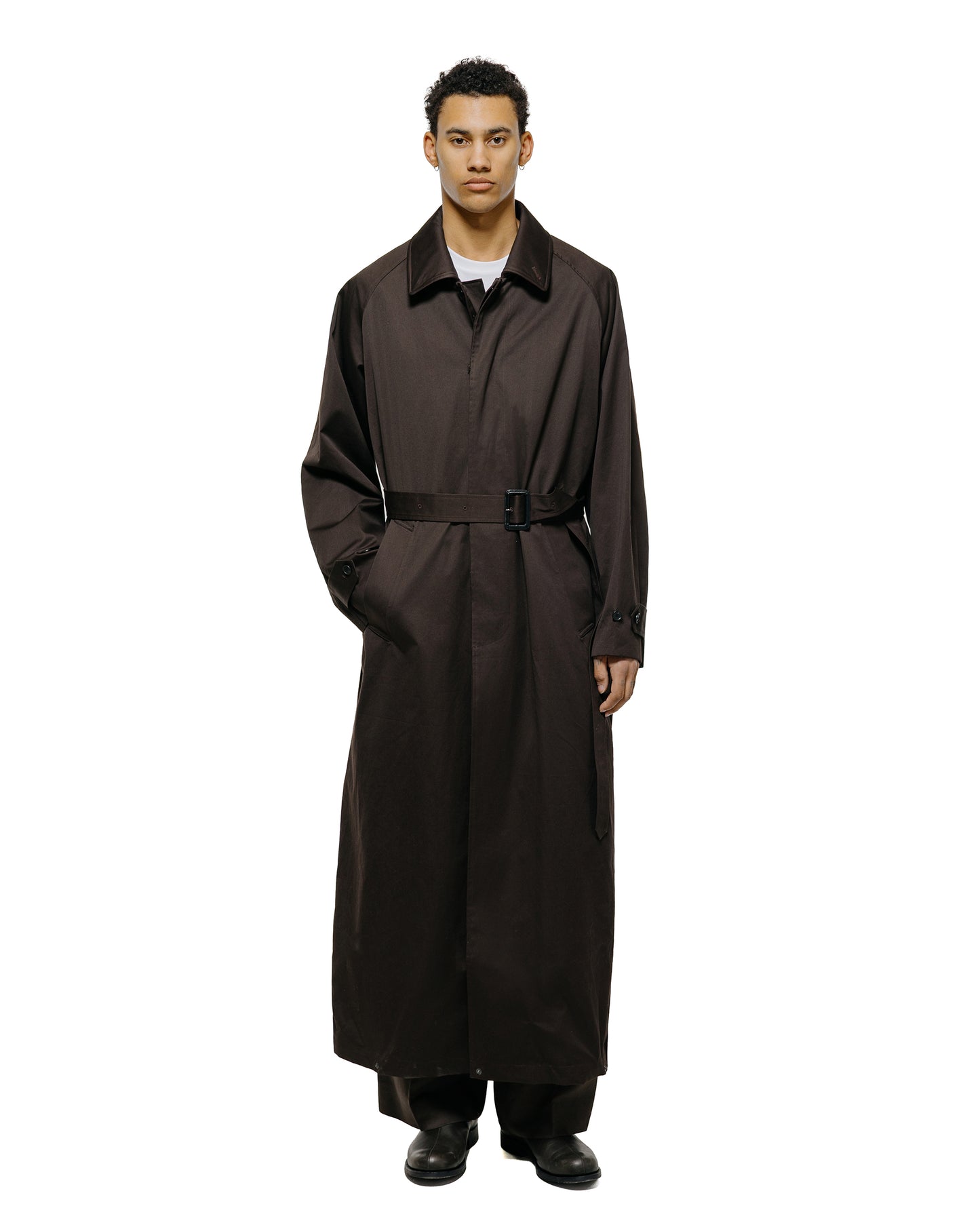 lost & found ssstein ssstein Oversized Layered Combination Coat Dark Brown