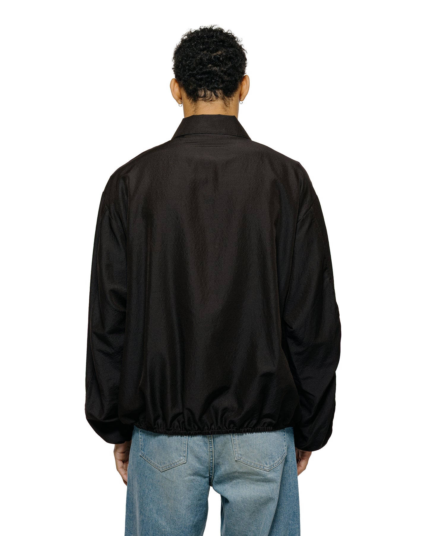 lost & found ssstein ssstein Wool Silk Collared Zip Jacket Dark Charcoal