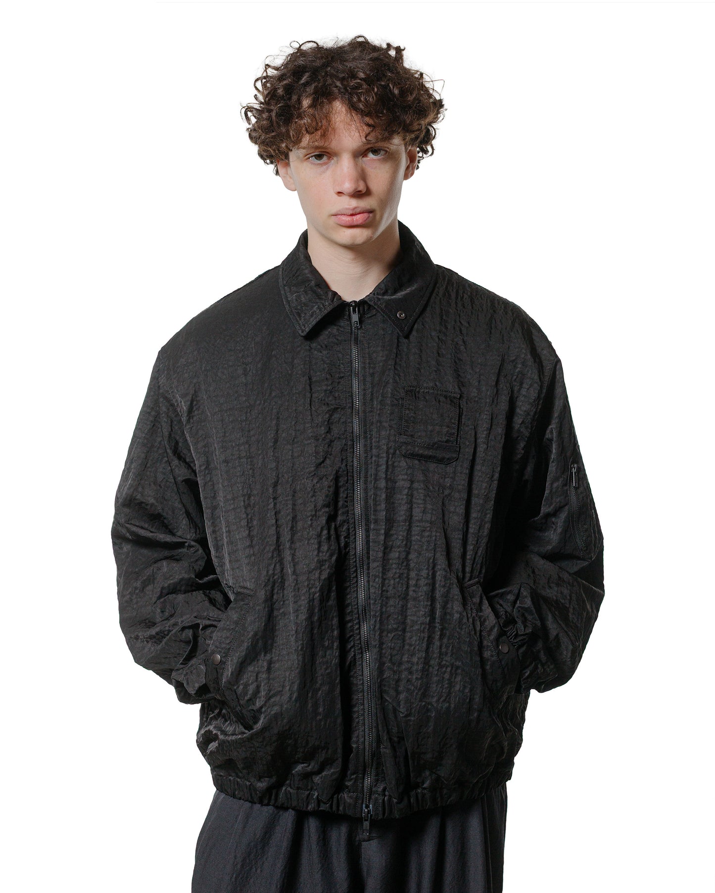 lost & found ssstein ssstein Bio Washed Nylon Oversized Fight Jacket Black