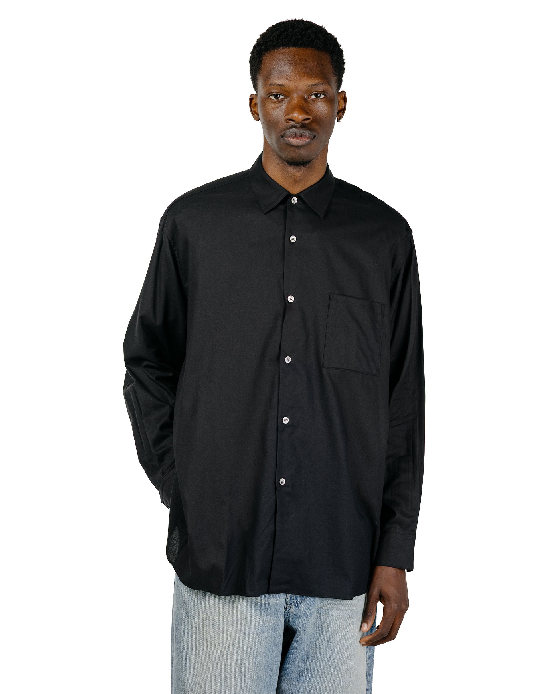 ssstein Cotton Silk Oversized LS Shirt Black