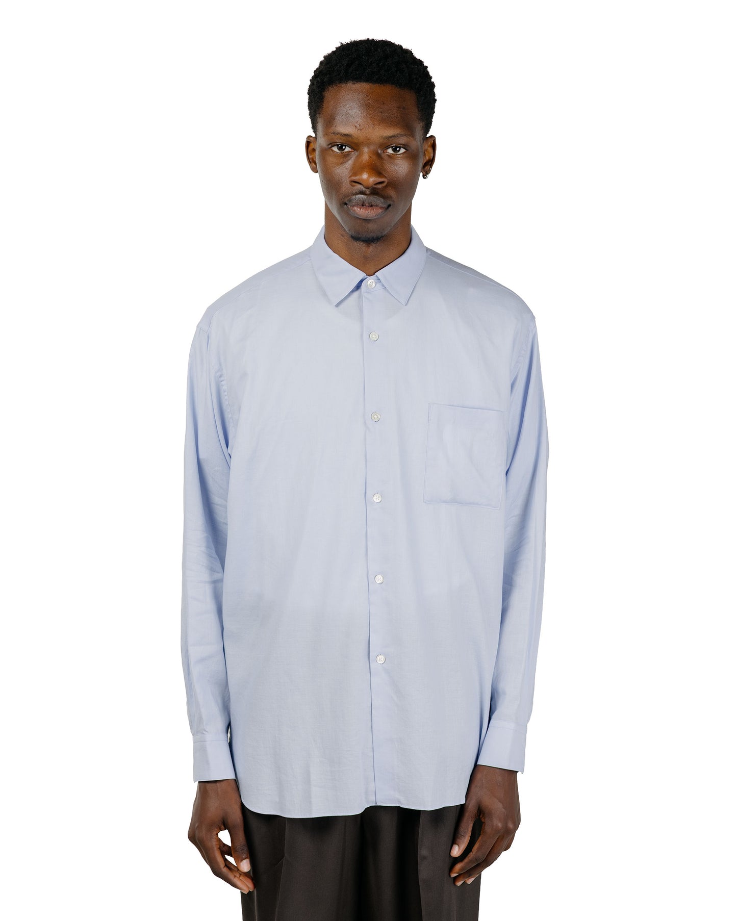 ssstein Cotton Silk Oversized LS Shirt Sax