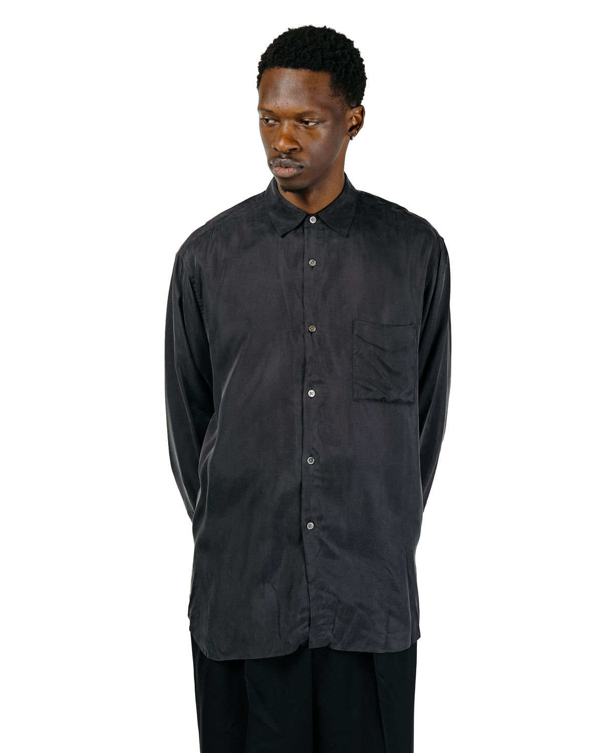 lost & found ssstein ssstein Cupro Fibril Oversized LS Shirt Charcoal