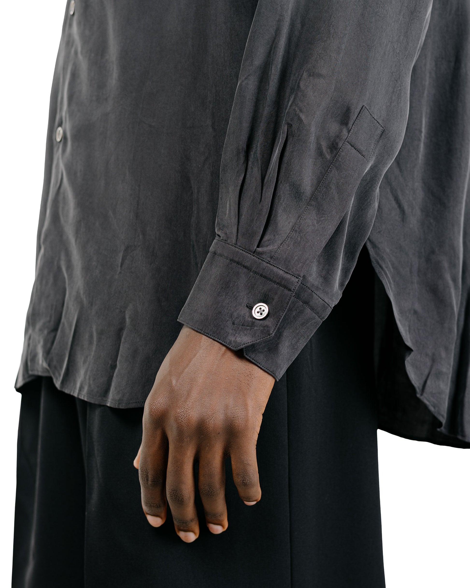 lost & found ssstein ssstein Cupro Fibril Oversized LS Shirt Charcoal