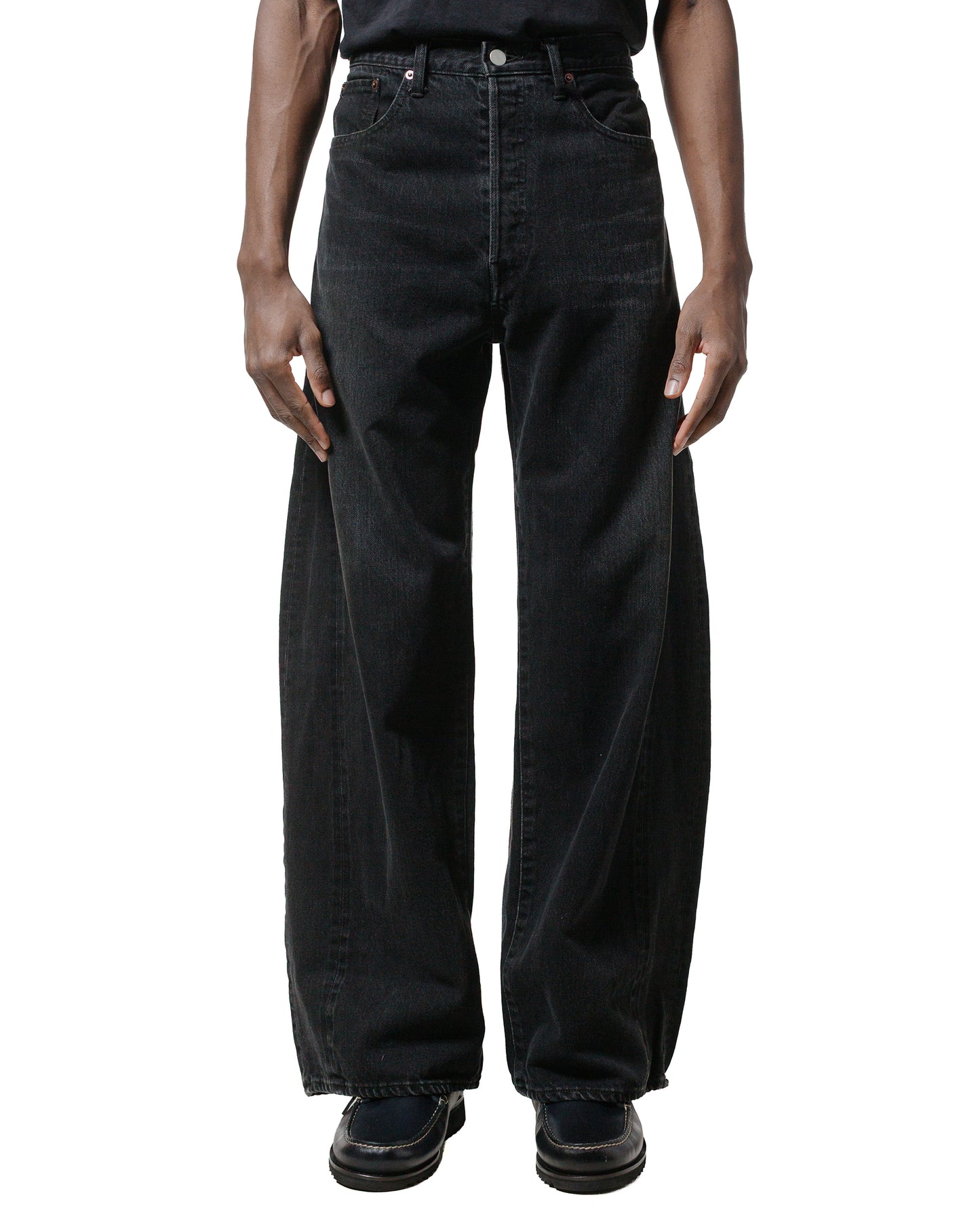 lost & found ssstein ssstein Deformation Wide Denim Jeans Black