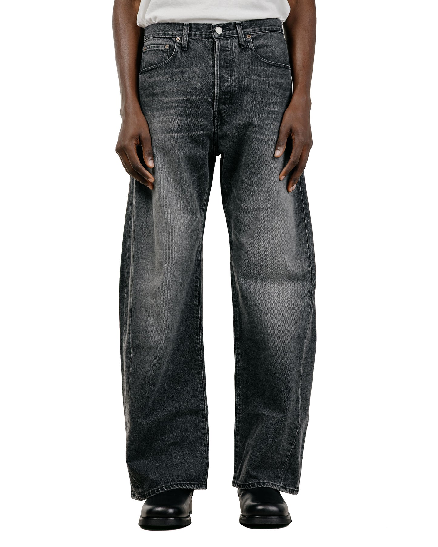ssstein Deformation Wide Denim Pants Black