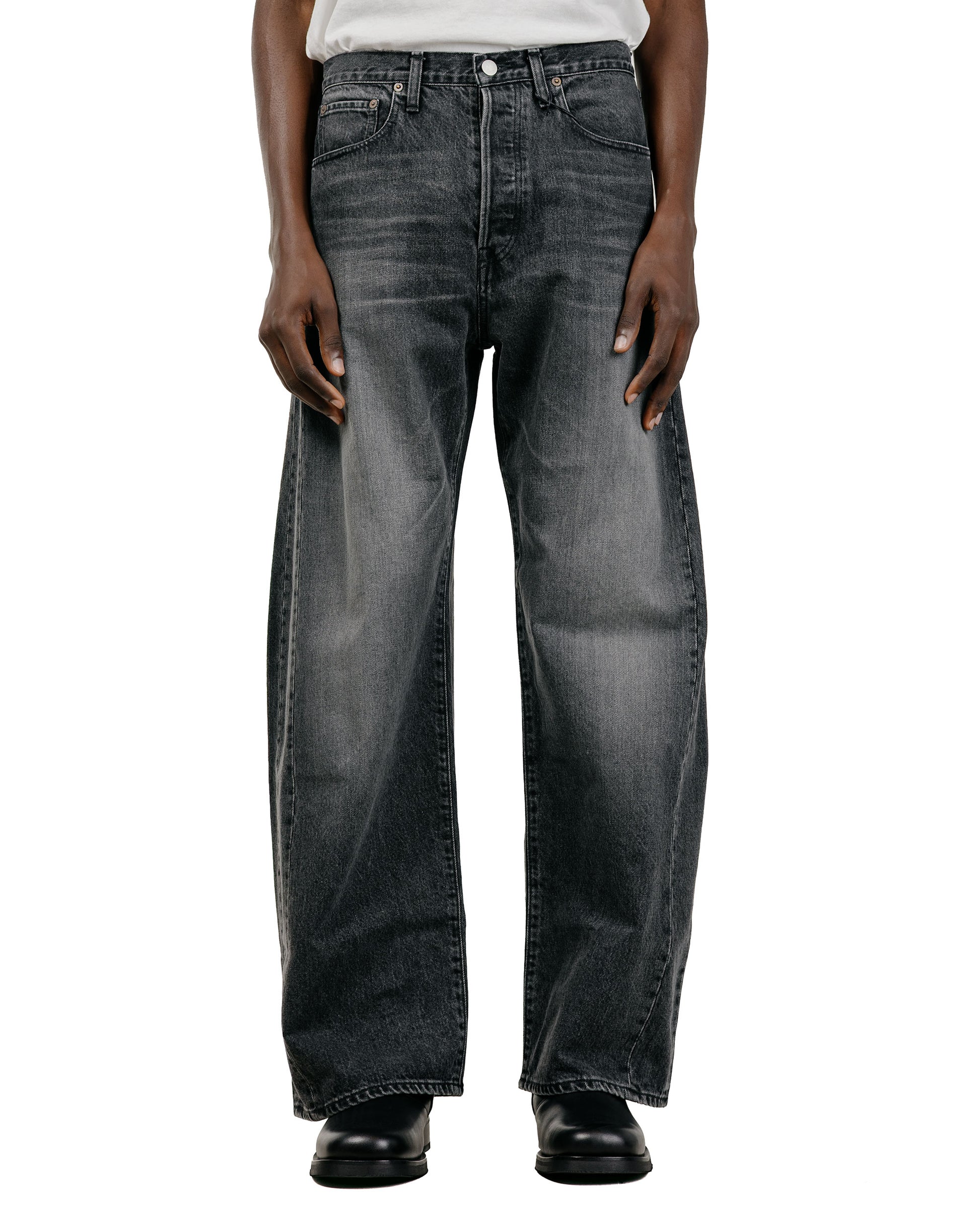 ssstein Deformation Wide Denim Pants Black