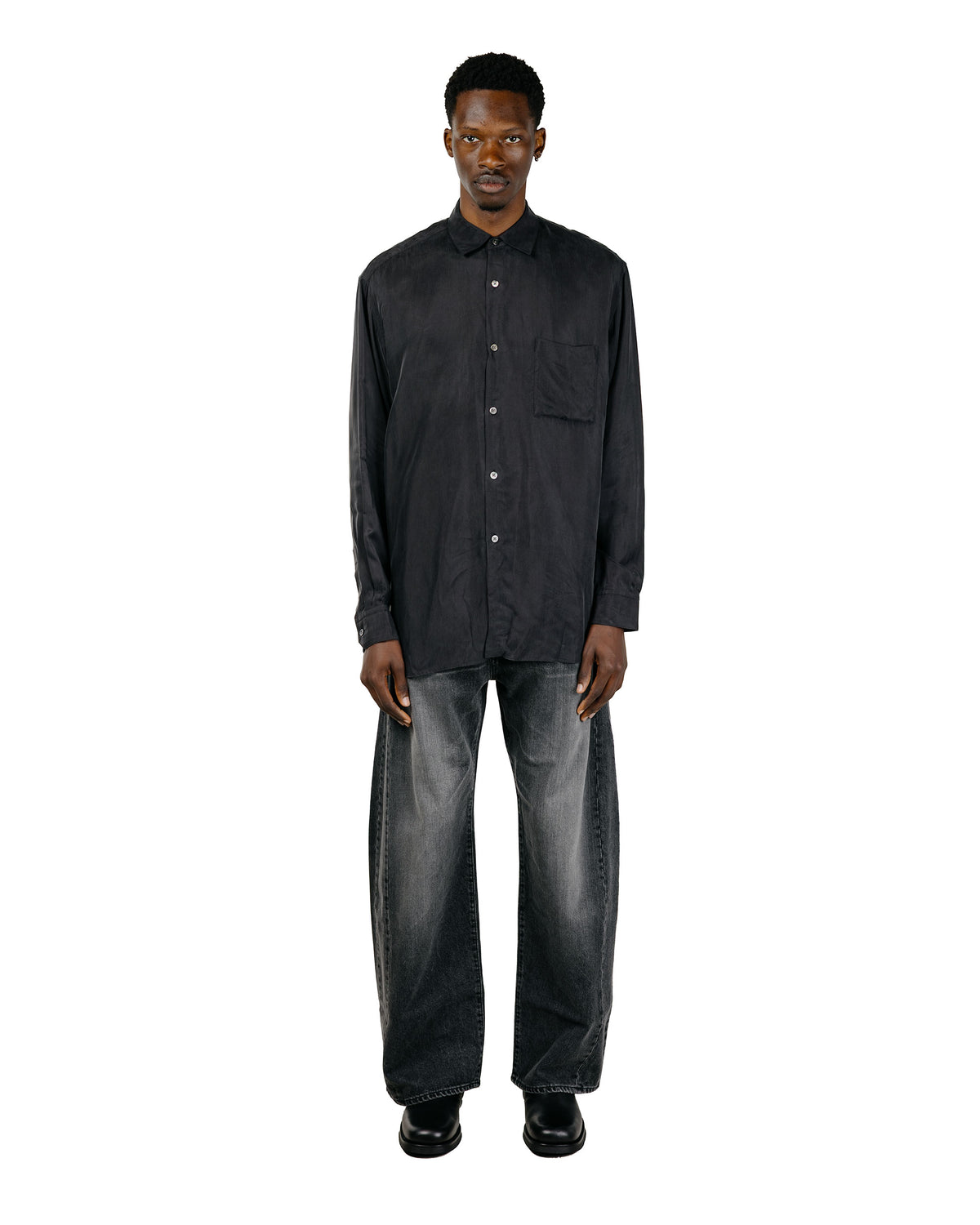 ssstein Deformation Wide Denim Pants Black