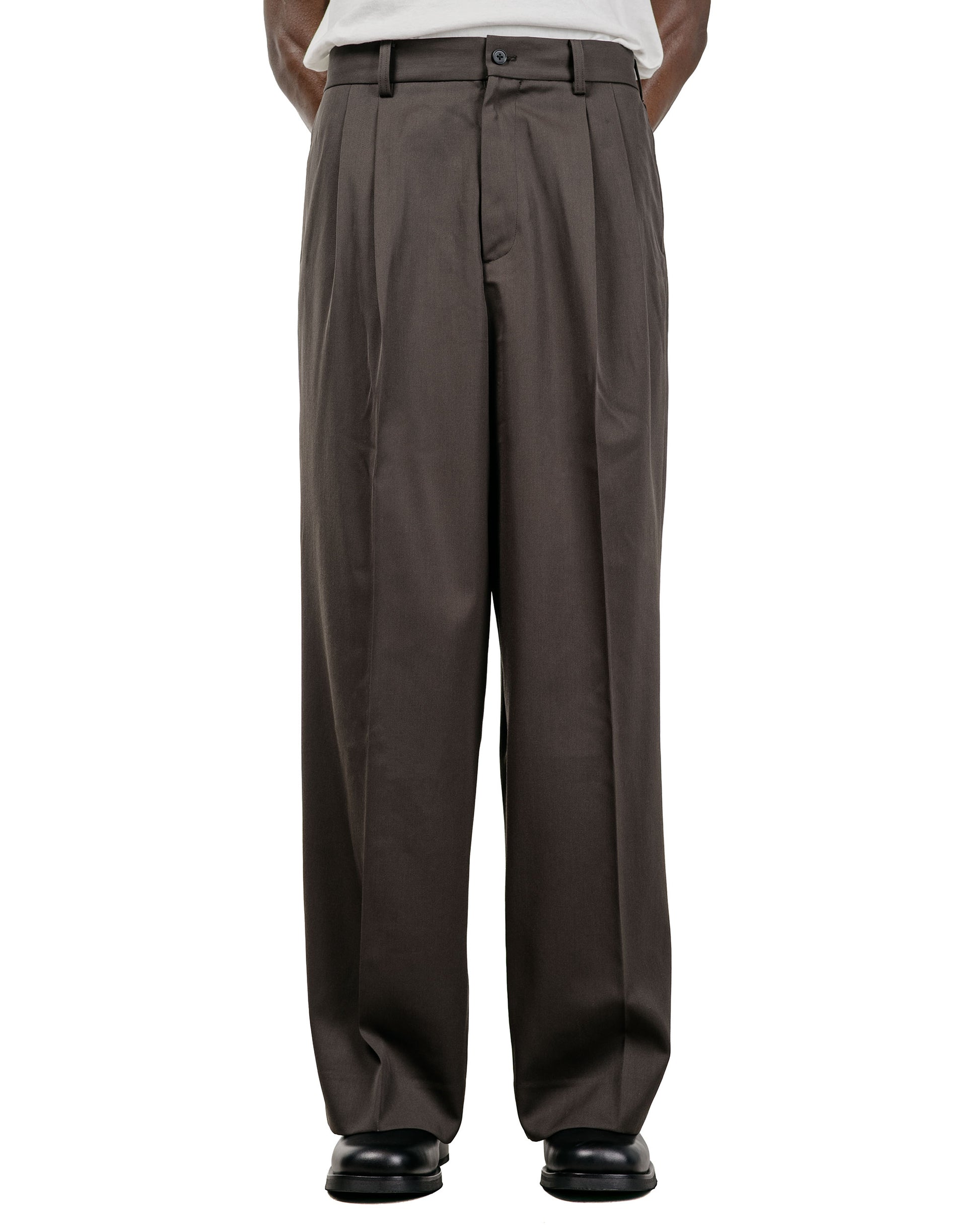 ssstein Long Wide Trousers Grey Khaki