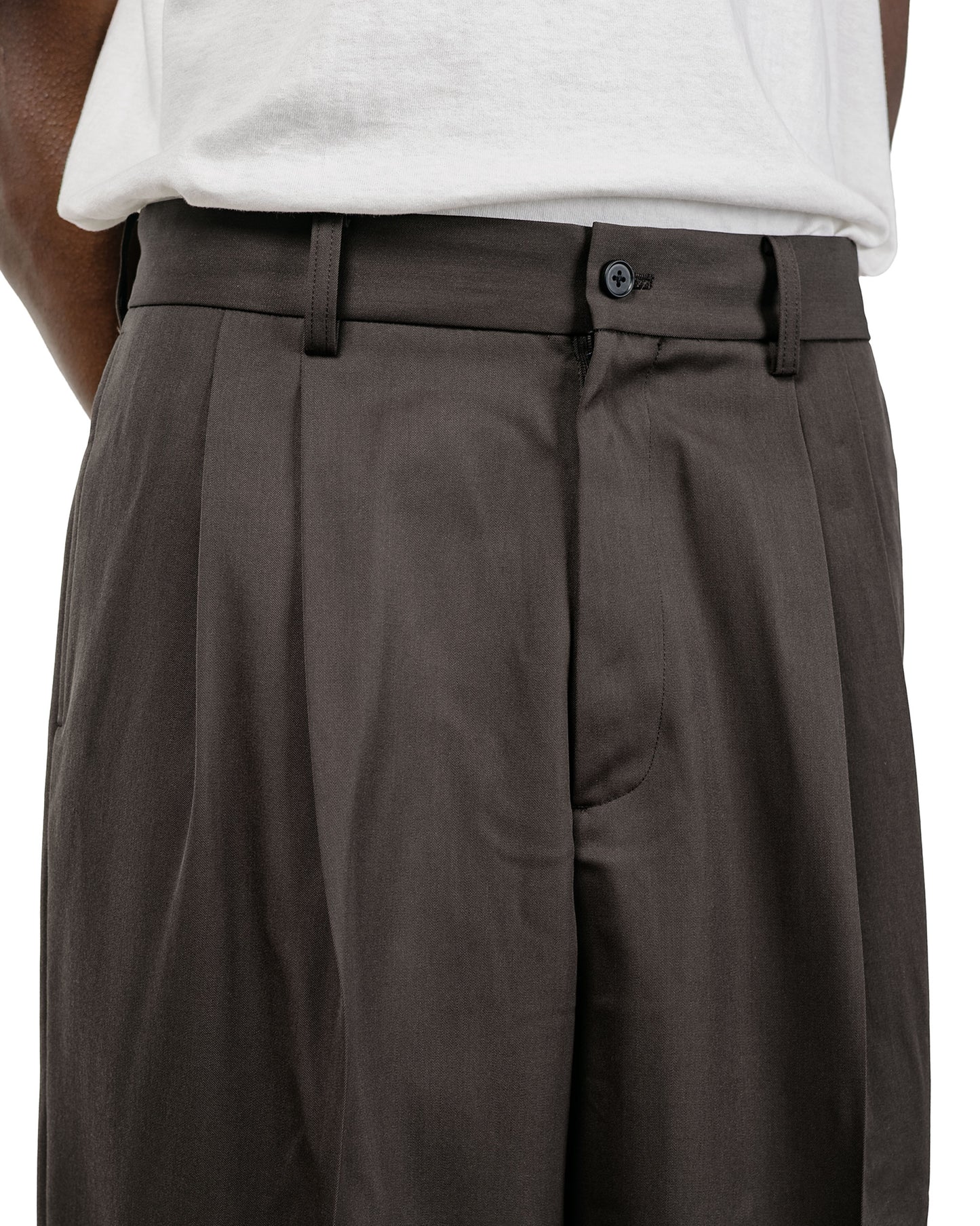 ssstein Long Wide Trousers Grey Khaki