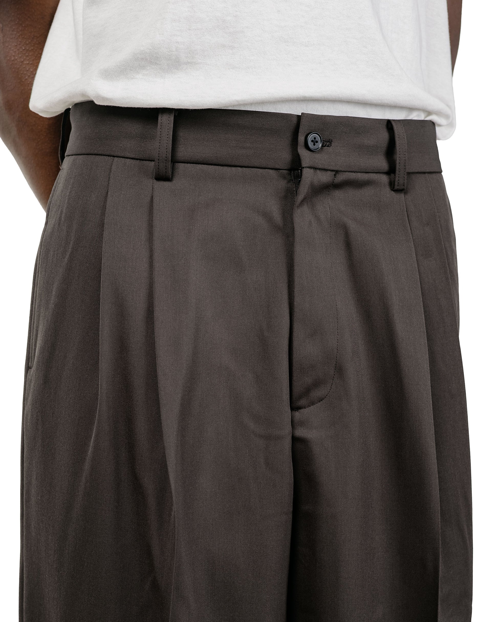 ssstein Long Wide Trousers Grey Khaki