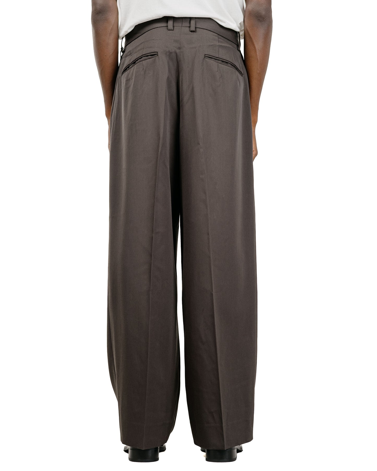 ssstein Long Wide Trousers Grey Khaki