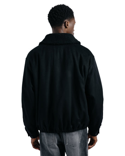 lost & found ssstein ssstein Mouton Collar Wool Cashmere Padded Jacket Black