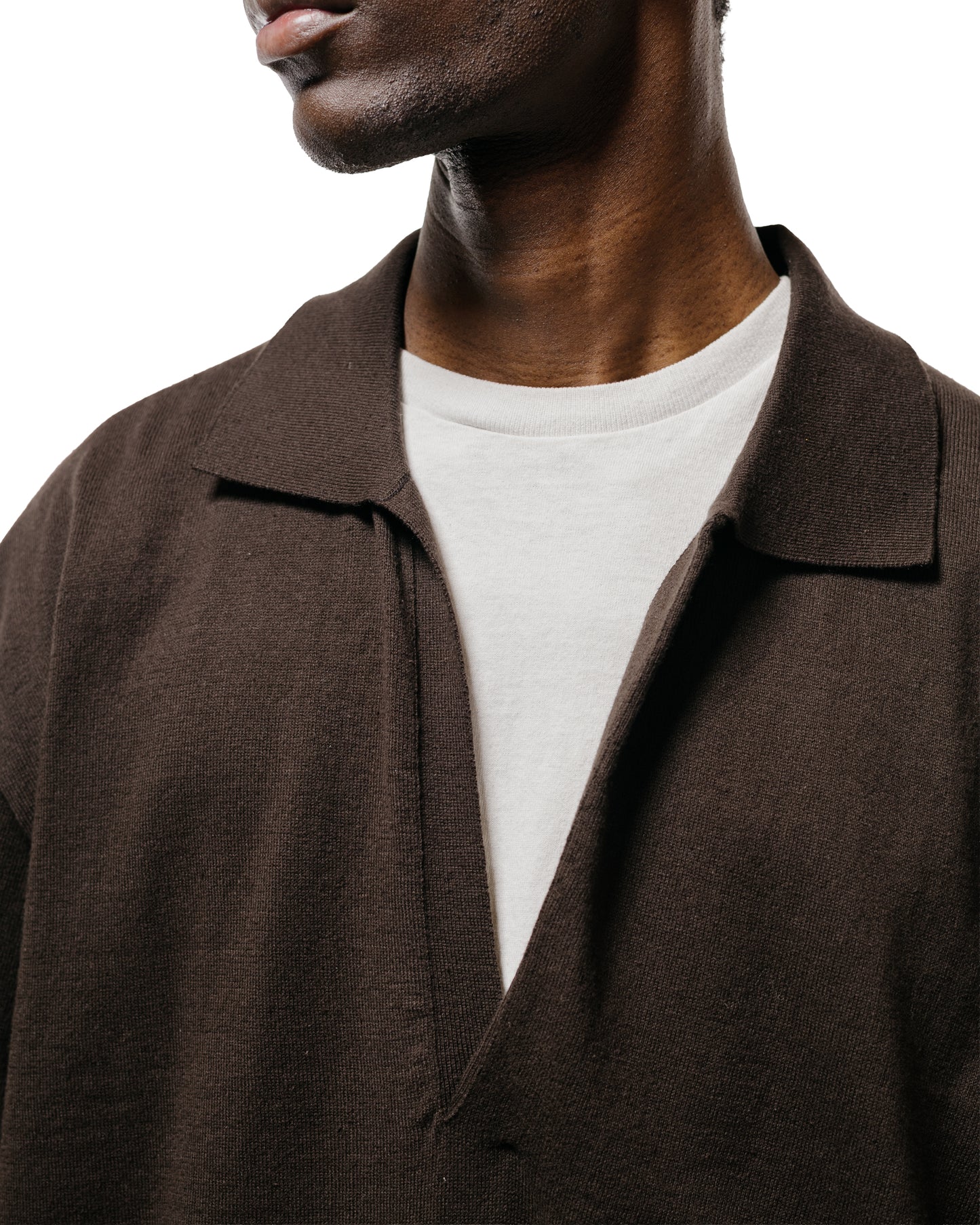 lost & found ssstein ssstein Organic Cotton Knit Skipper LS Dark Brown