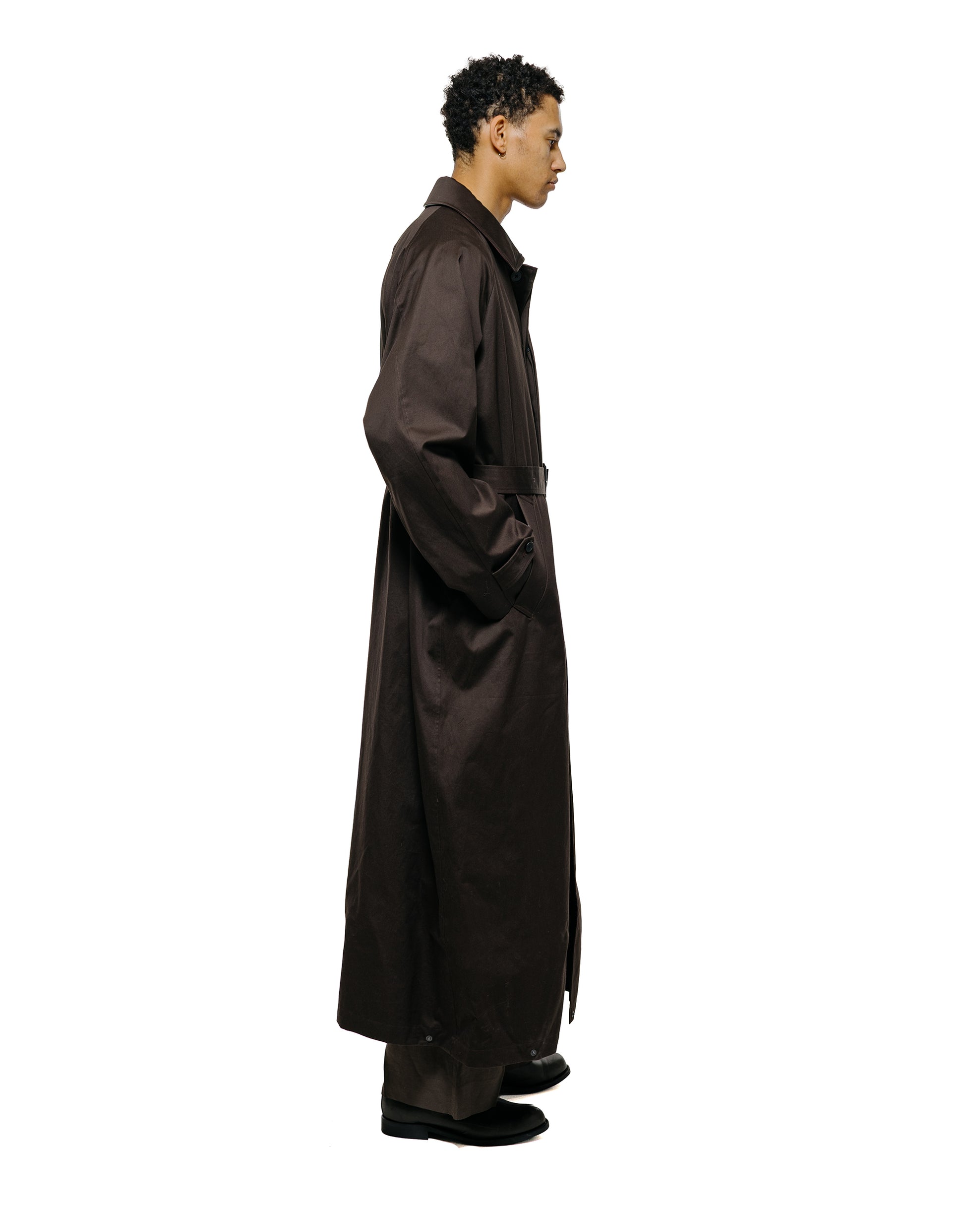 lost & found ssstein ssstein Oversized Layered Combination Coat Dark Brown