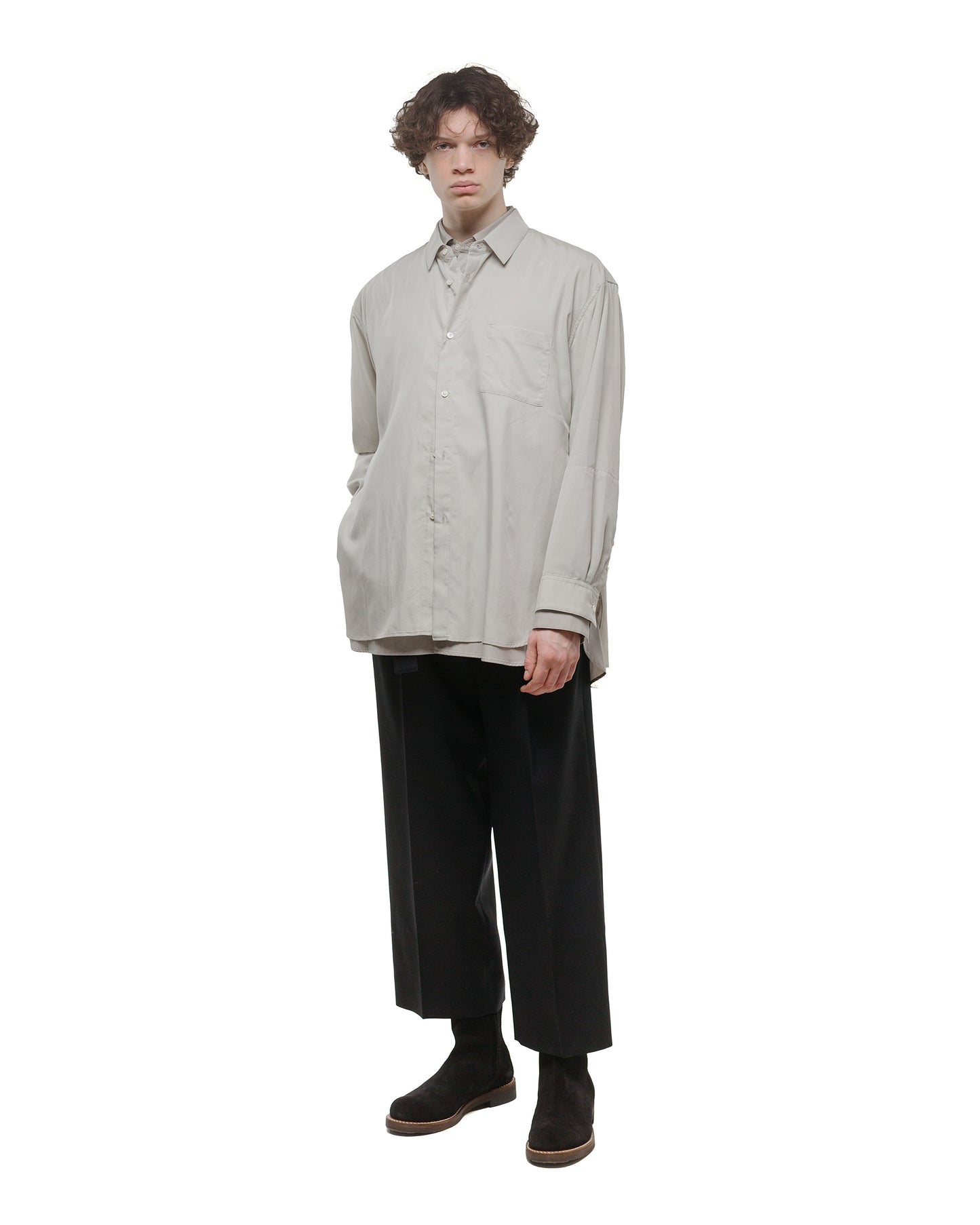 lost & found ssstein ssstein Oversized Layered Shirt Grey