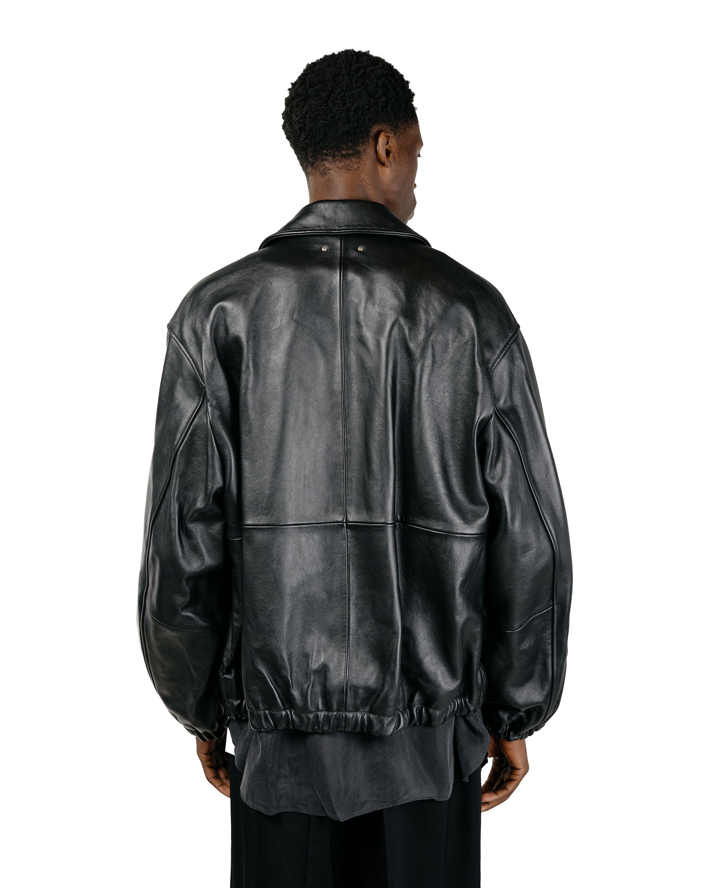 lost & found ssstein ssstein Sheep Leather Zip Short Jacket Black