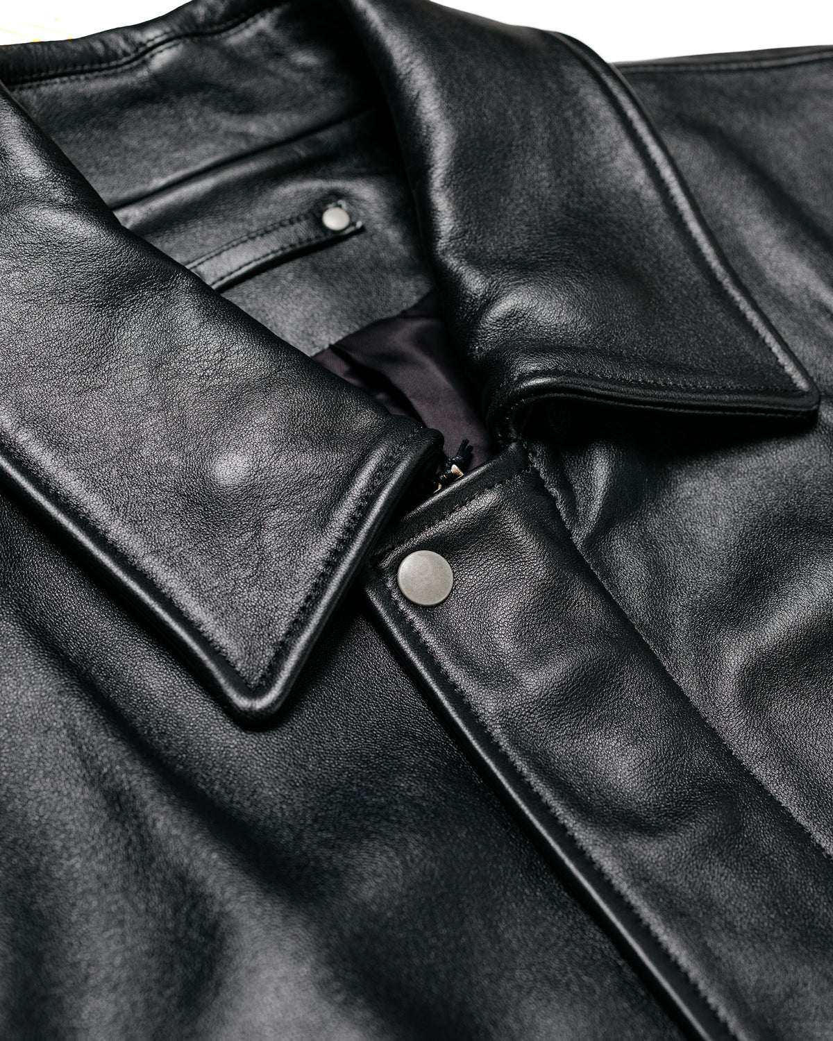 ssstein Sheep Leather Zip Short Jacket Black