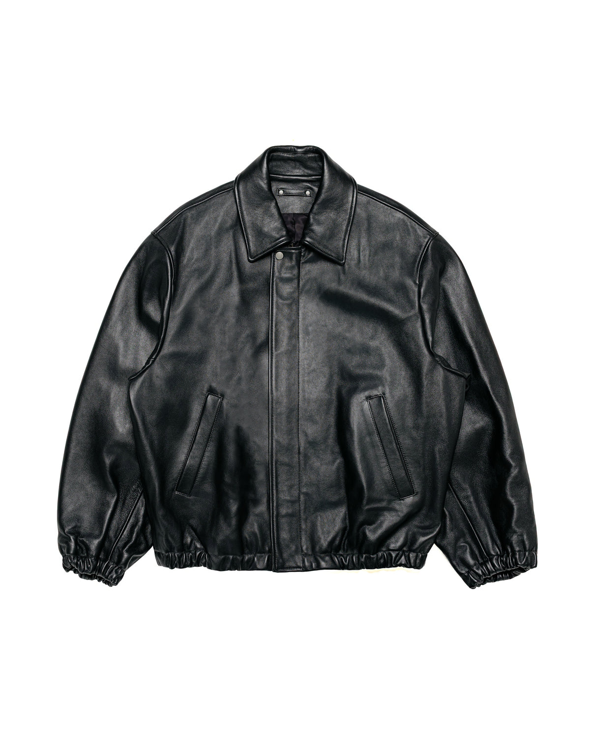 ssstein Sheep Leather Zip Short Jacket Black