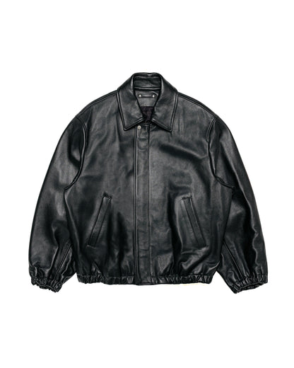 ssstein Sheep Leather Zip Short Jacket Black