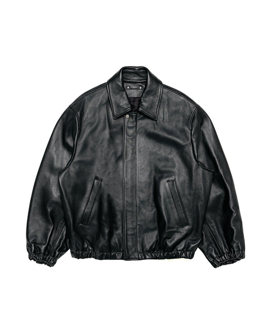 ssstein Sheep Leather Zip Short Jacket Black