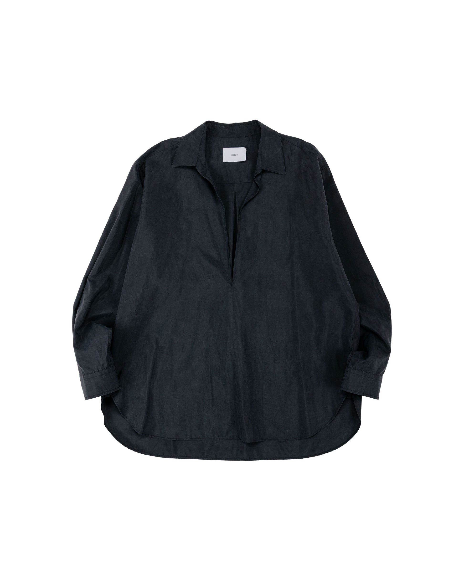 lost & found ssstein ssstein Silk Nylon Skipper Shirt Black