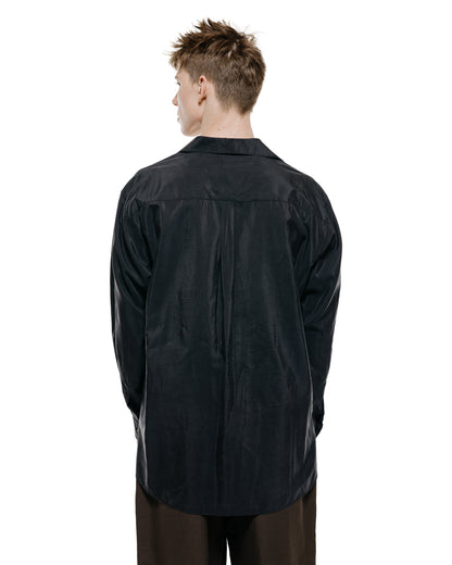 lost & found ssstein ssstein Silk Nylon Skipper Shirt Black