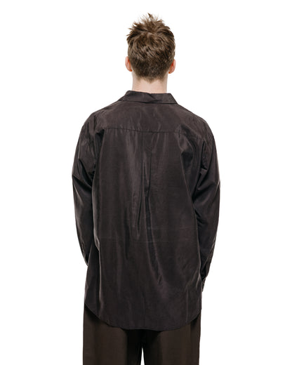 lost & found ssstein ssstein Silk Nylon Skipper Shirt Charcoal Brown