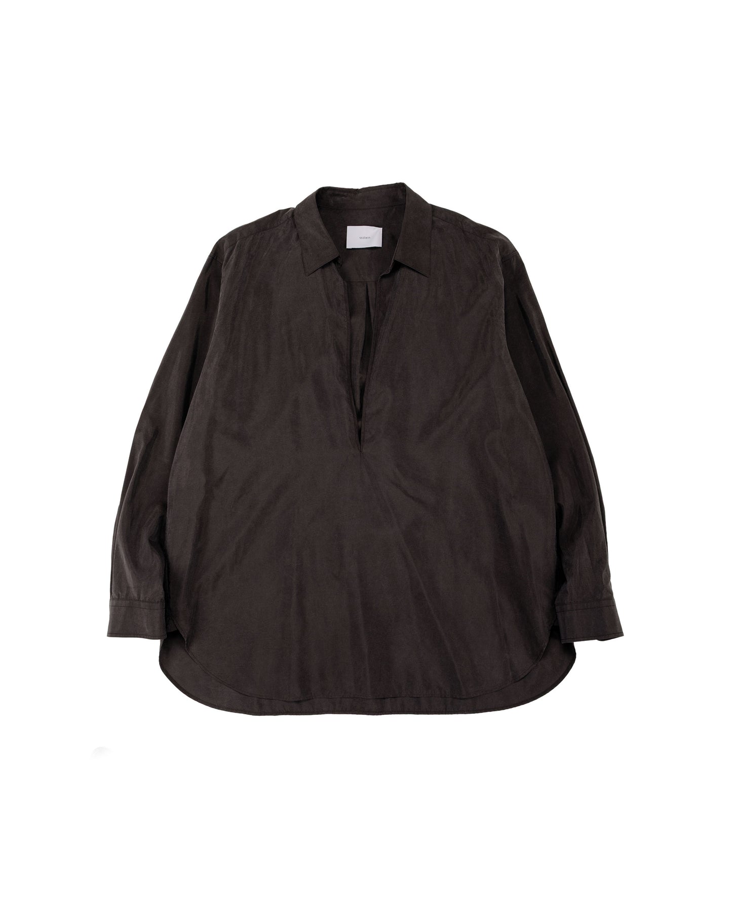 lost & found ssstein ssstein Silk Nylon Skipper Shirt Charcoal Brown