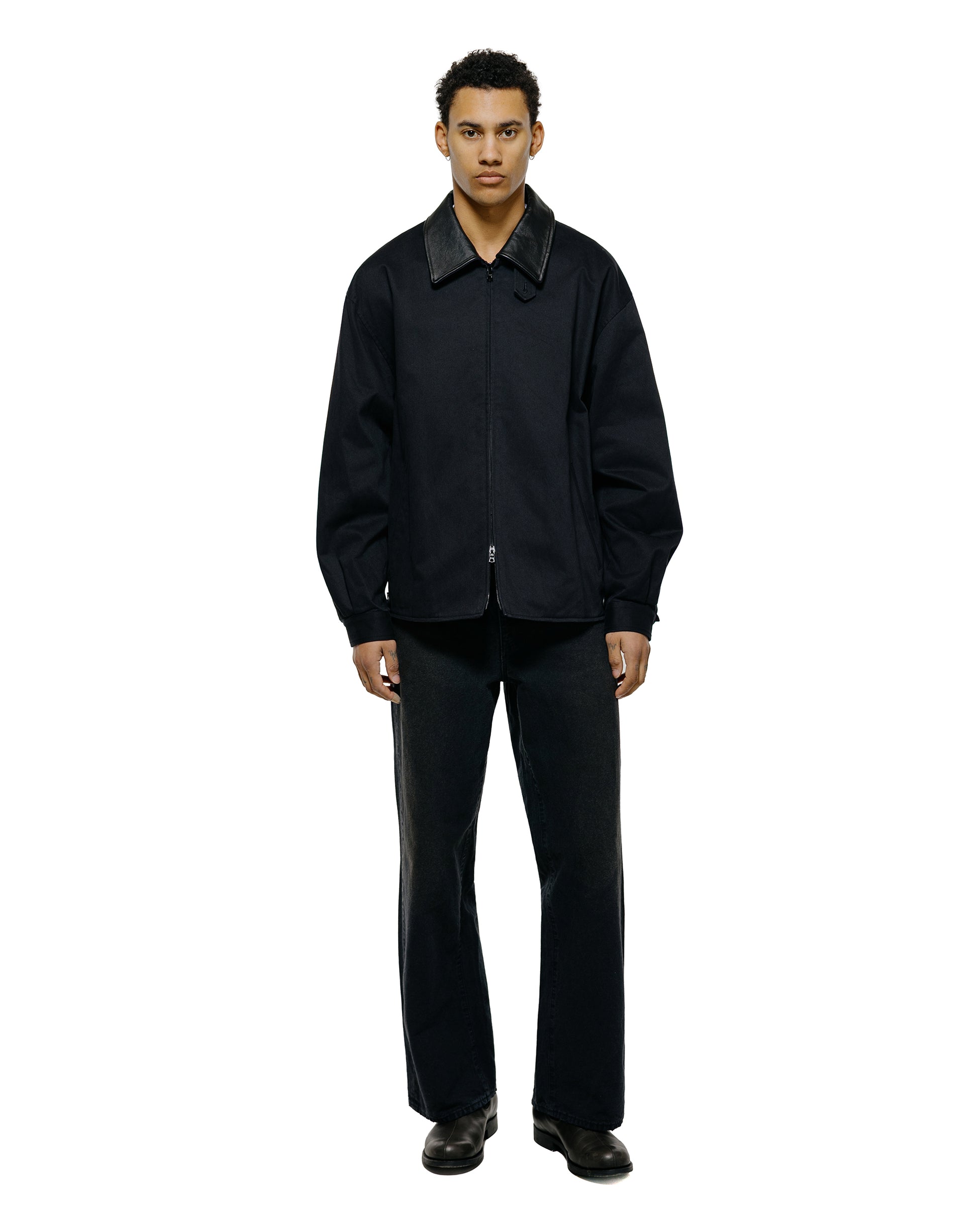 lost & found ssstein ssstein Sulfur Dyed Brushed Chino Zip Jacket Black