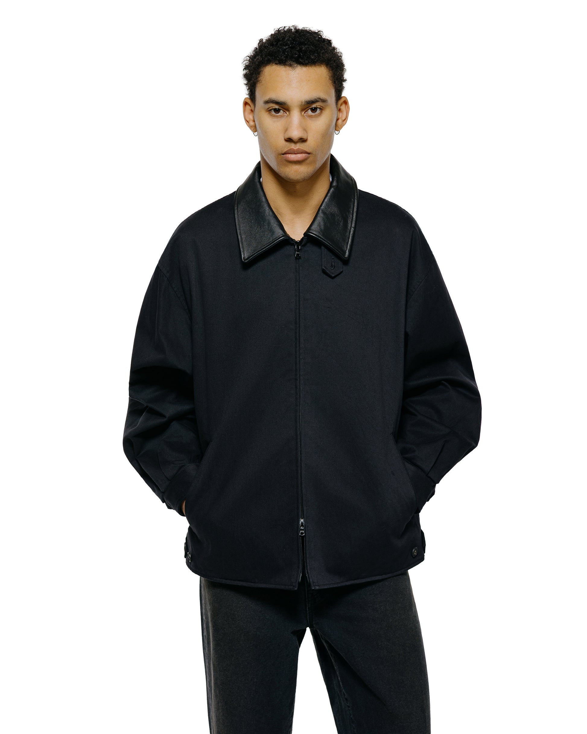 lost & found ssstein ssstein Sulfur Dyed Brushed Chino Zip Jacket Black