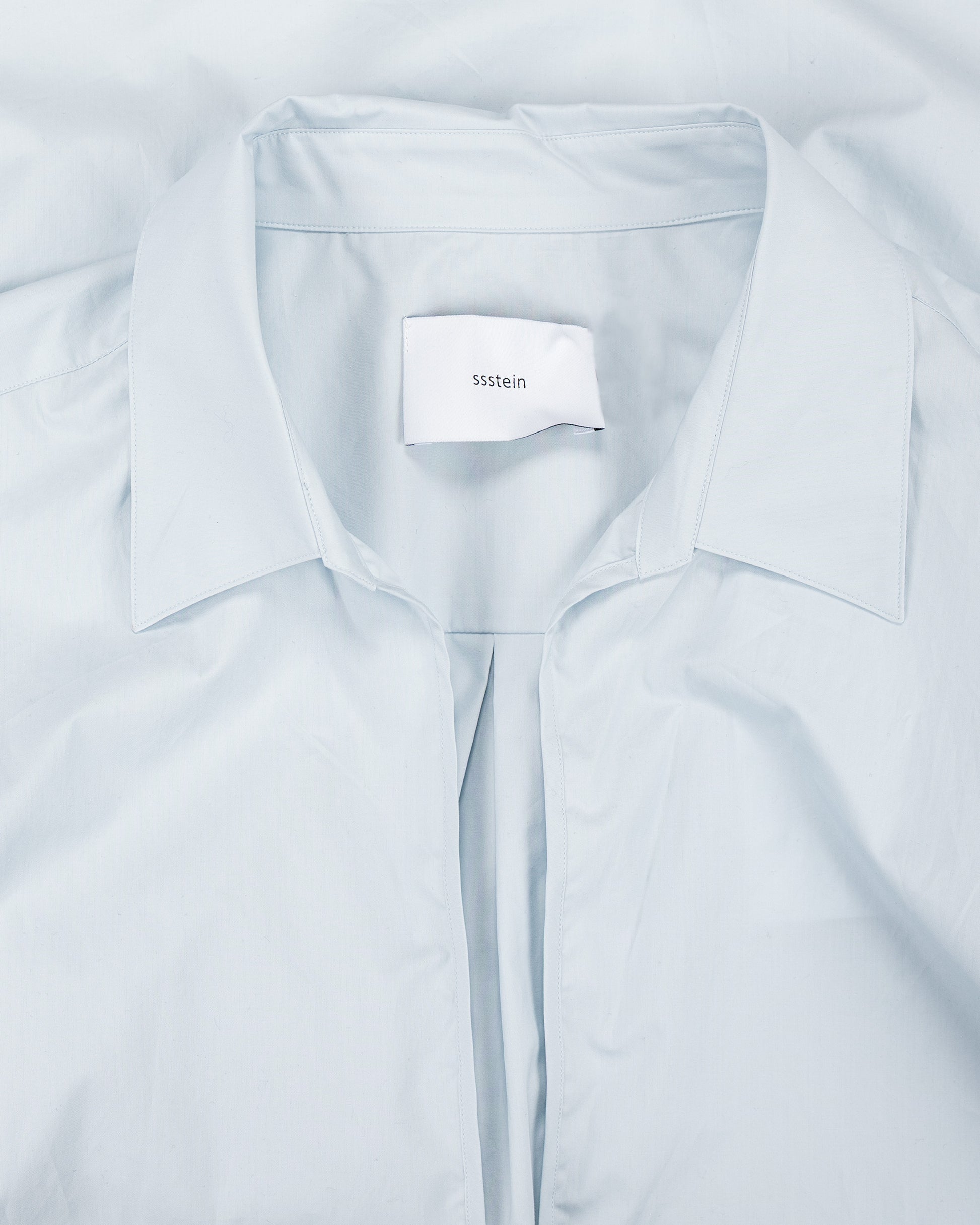 lost & found ssstein ssstein Suvin Cotton Oversized Skipper Shirt Off Blue