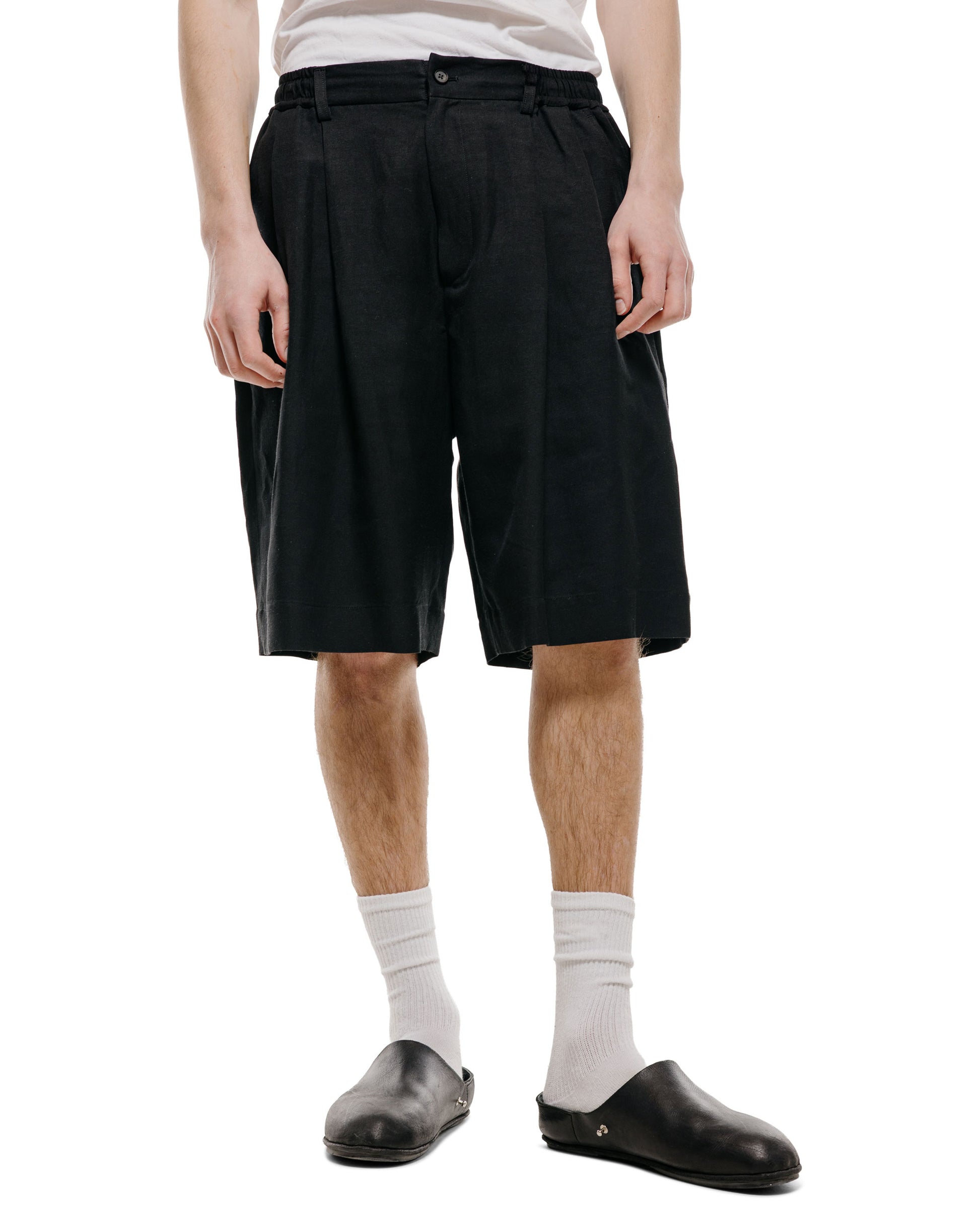lost & found ssstein ssstein Vis/Li/Ra Twill Wide Easy Short Trousers Black