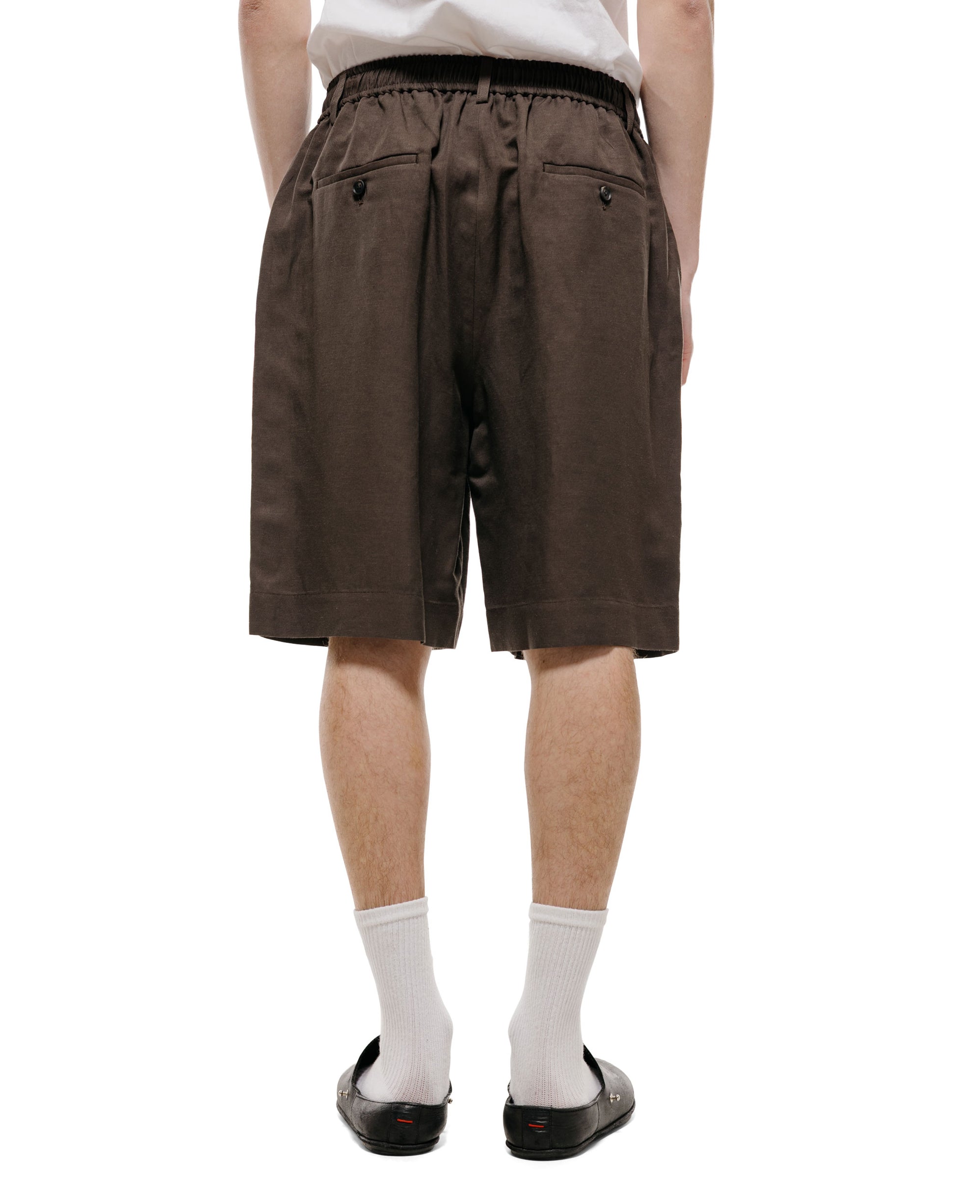 lost & found ssstein ssstein Vis/Li/Ra Twill Wide Easy Short Trousers Khaki Brown
