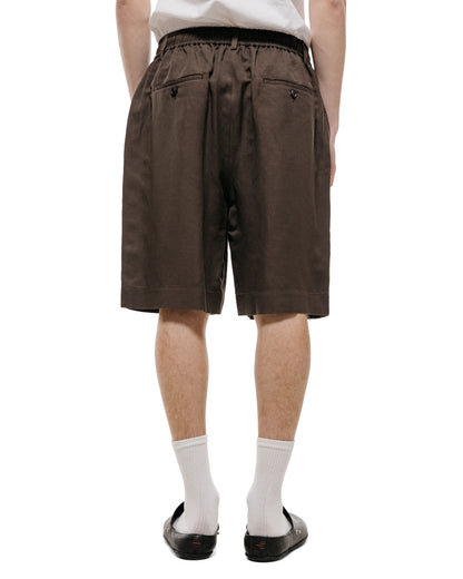 lost & found ssstein ssstein Vis/Li/Ra Twill Wide Easy Short Trousers Khaki Brown