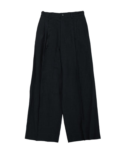 lost & found ssstein ssstein Viscose/Linen/Rayon Twill Easy Long Wide Trousers Black